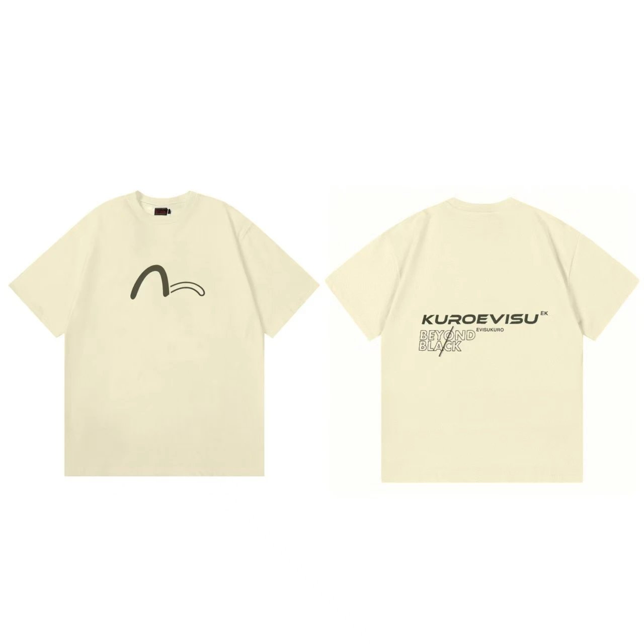 Evisu T-Shirts Short-Sleeve Graphic Print T-Shirt — Apricot color F 251