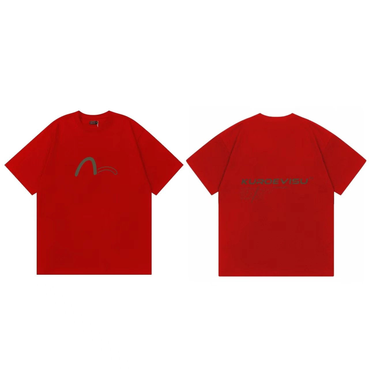 Evisu T-Shirts Short-Sleeve Graphic Print T-Shirt — Red F 251