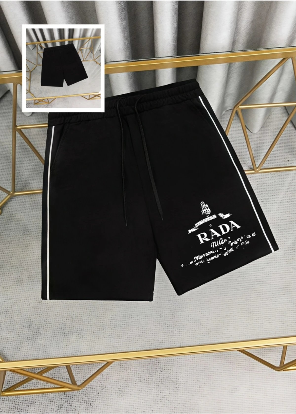 Prada T-Shirts Crew-neck T-shirt with triangular logo plaque — Black. letter LOGO Printed pattern 01