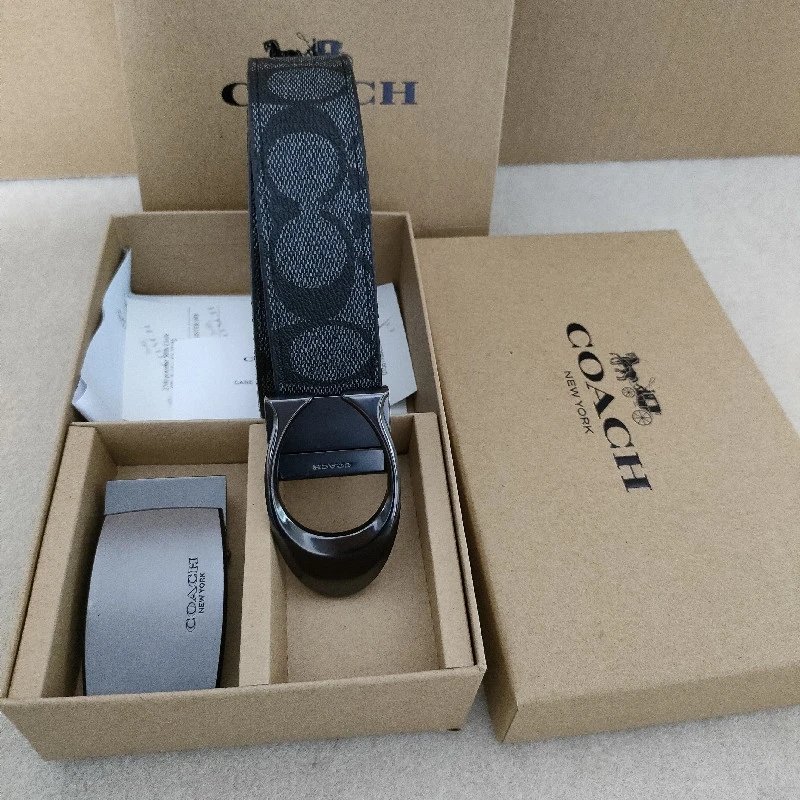 Coach Belts Reversible Signature C Pattern Belt with Interchangeable Buckles image 3