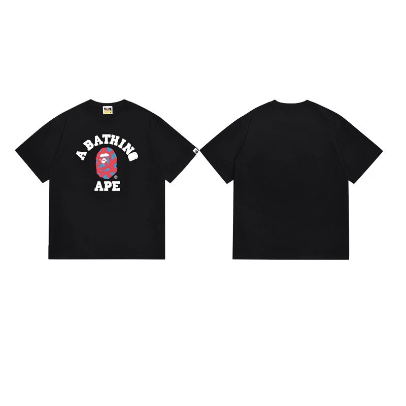A BATHING APE T-Shirts Graphic Print T-Shirt — 118 black