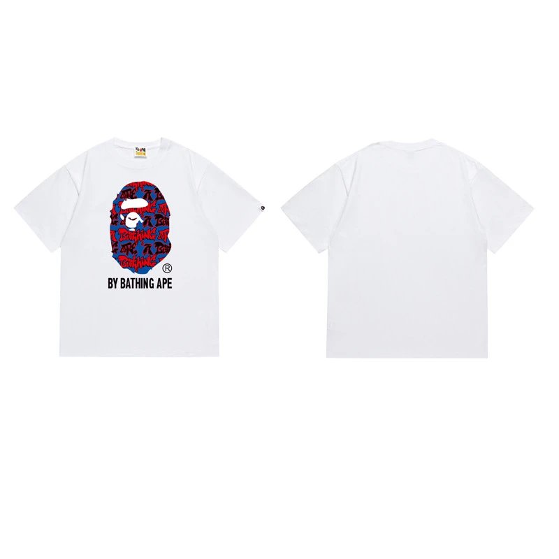 A BATHING APE T-Shirts Graphic Print T-Shirt — 121 white