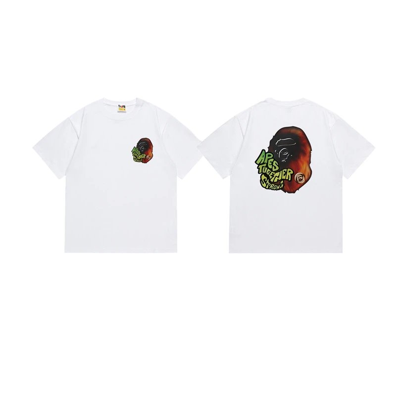 A Bathing Ape T-Shirts Short-Sleeve Graphic T-Shirt — 130 white