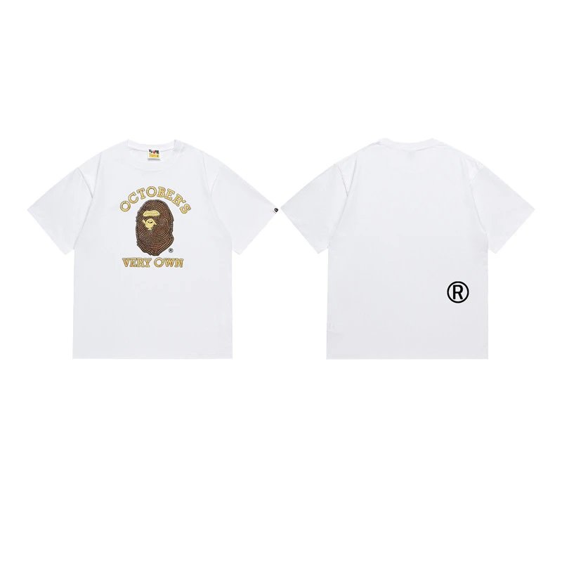 A Bathing Ape T-Shirts Short-Sleeve Graphic T-Shirt — 138 white