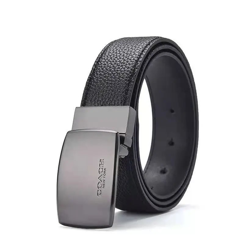 Coach Belts Reversible Signature C Pattern Belt with Interchangeable Buckles — Lychee-pattern letter buckle