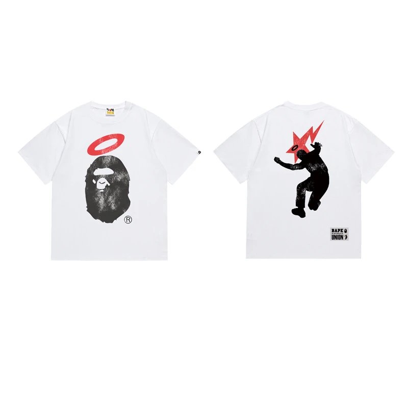 A Bathing Ape T-Shirts Short-Sleeve Graphic T-Shirt — 142 white