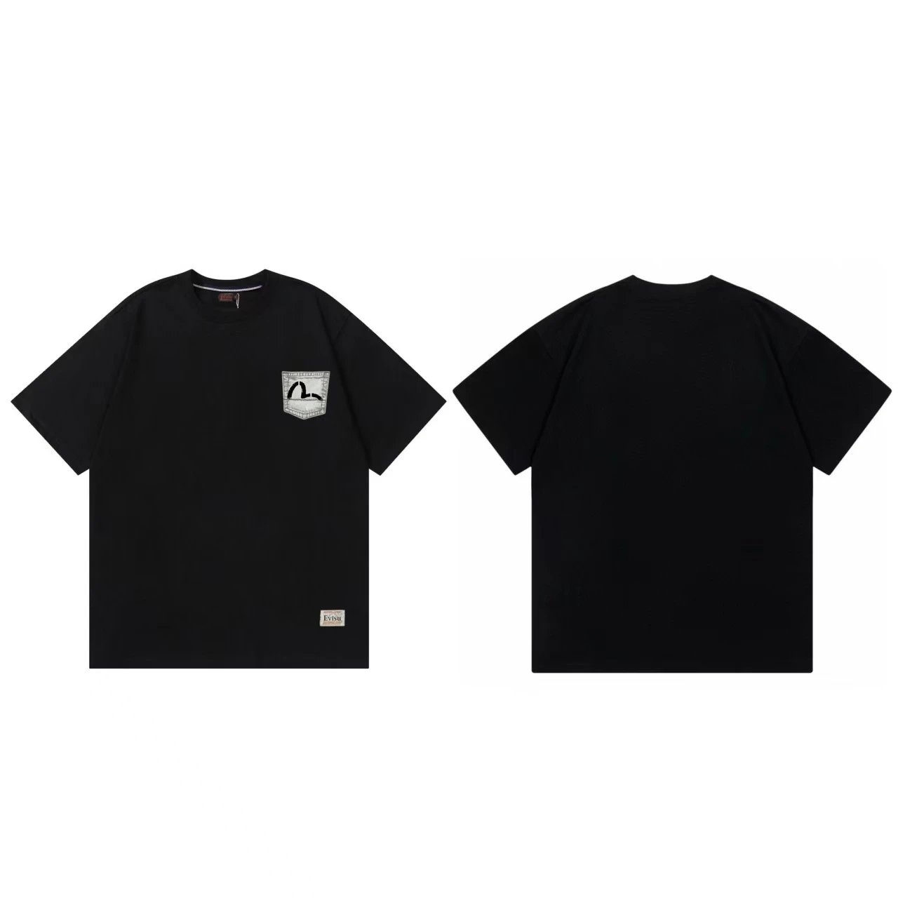 Evisu T-Shirts Short-Sleeve Graphic T-Shirt — Black F 232