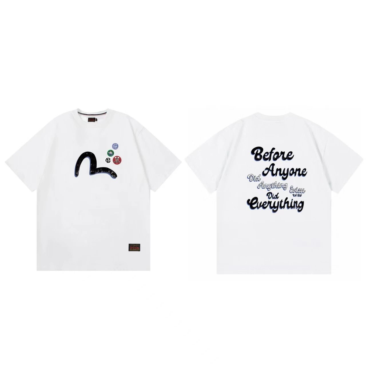 Evisu T-Shirts Short-Sleeve Graphic Print T-Shirt — white F 235