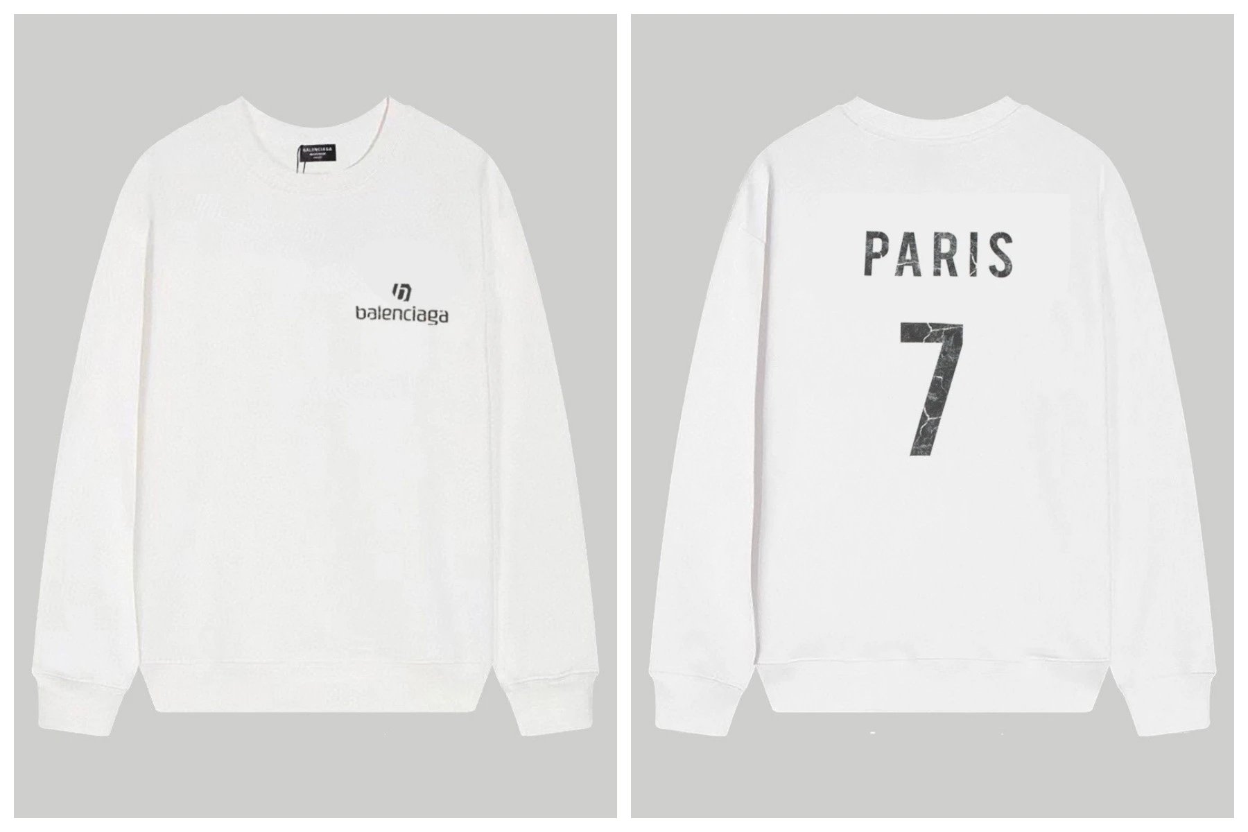 Balenciaga Hoodies & Sweatshirts Crewneck logo-print sweatshirt — 170 white