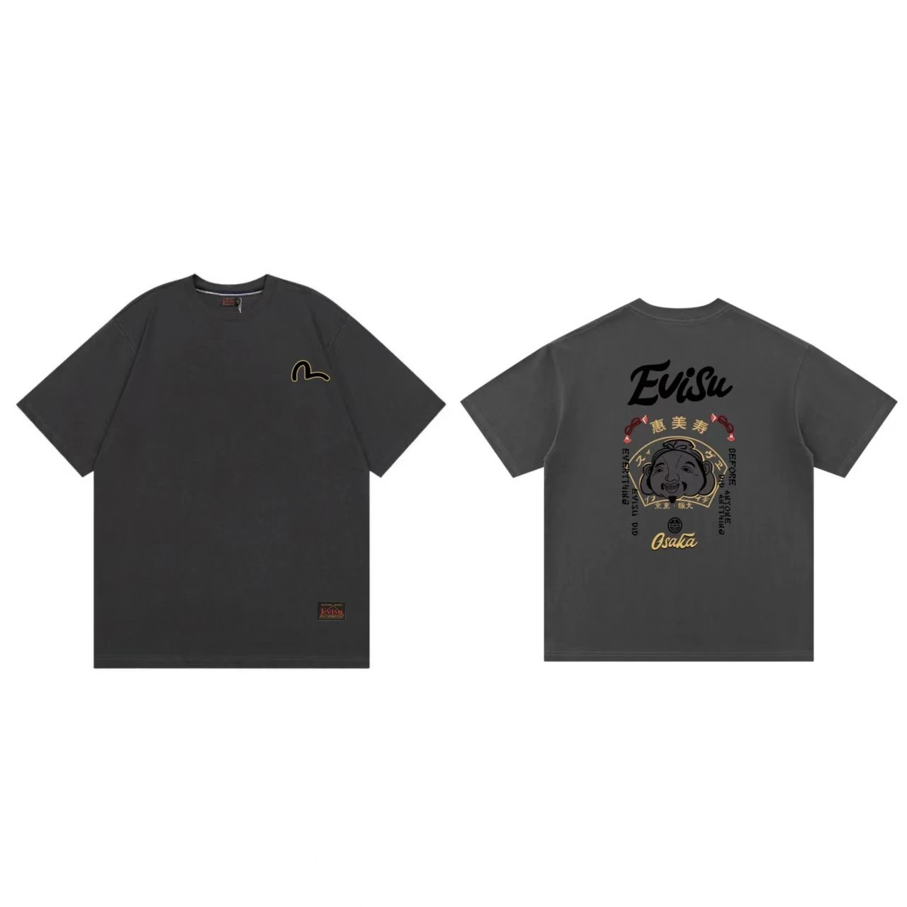 Evisu T-Shirts Short-Sleeve Graphic T-Shirt — gray F 229