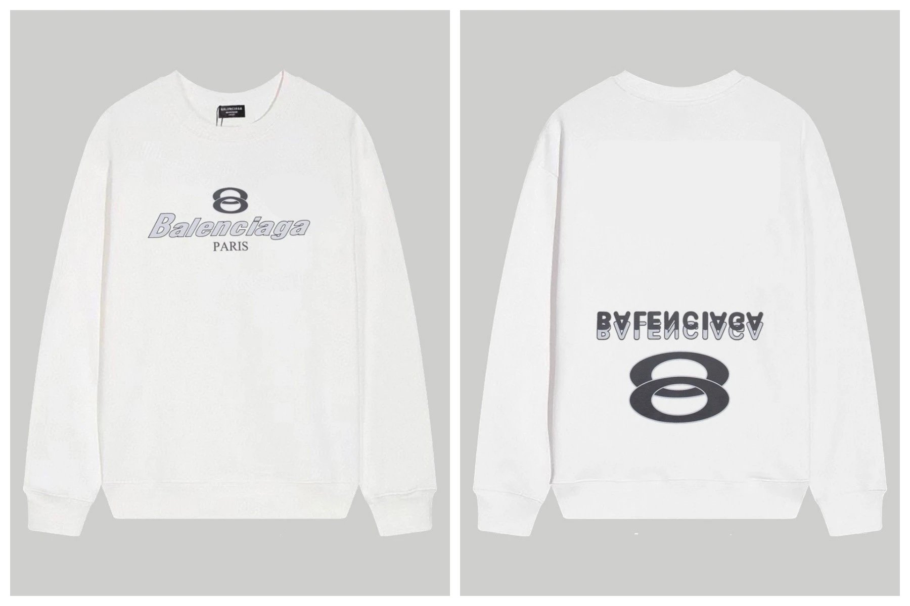 Balenciaga Hoodies & Sweatshirts Crewneck logo-print sweatshirt — 169 white