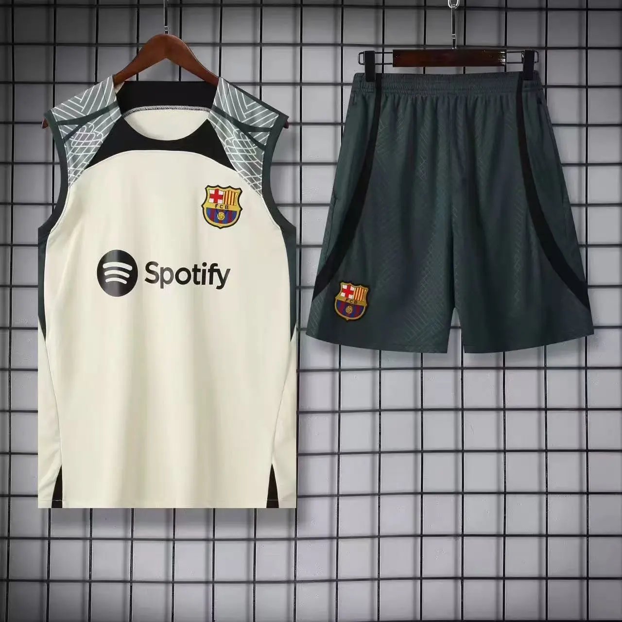 Atlético de Madrid Football Jerseys Sleeveless jersey and shorts set — 2324 Bar Sami White