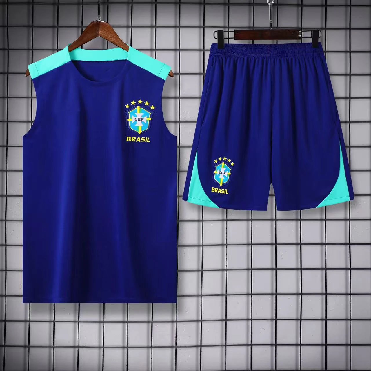 Atlético de Madrid Football Jerseys Sleeveless jersey and shorts set — 2425 Brazilian sapphire blue