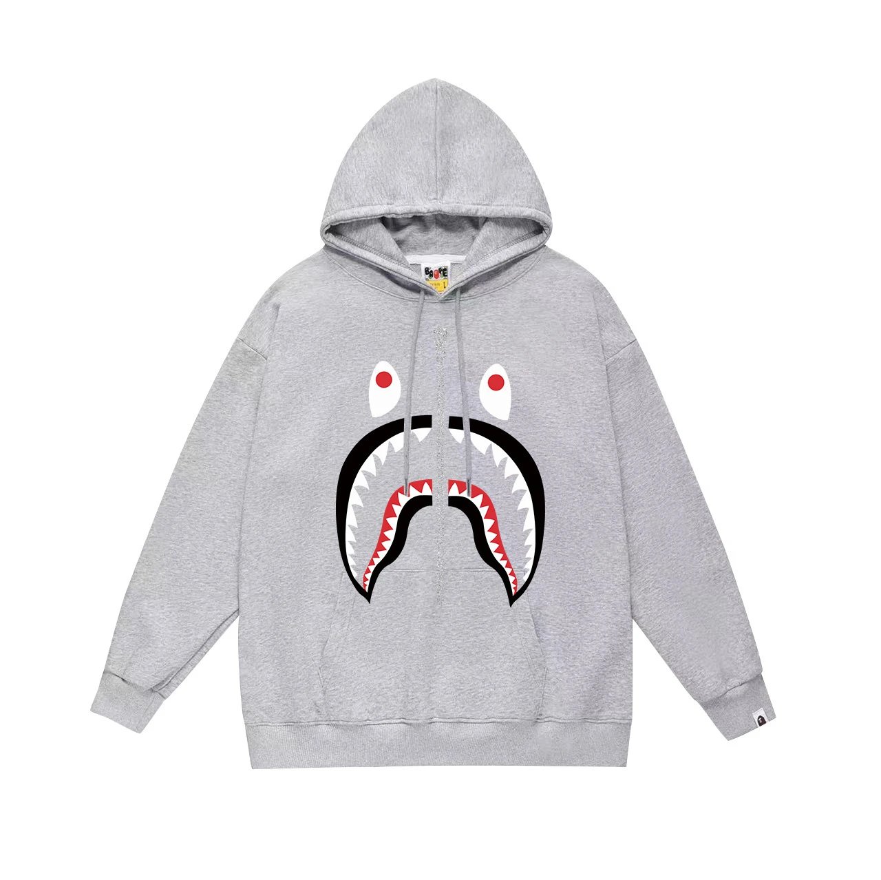 A Bathing Ape Hoodies & Sweatshirts Camo Head Graphic Pullover Hoodie — 661 gray
