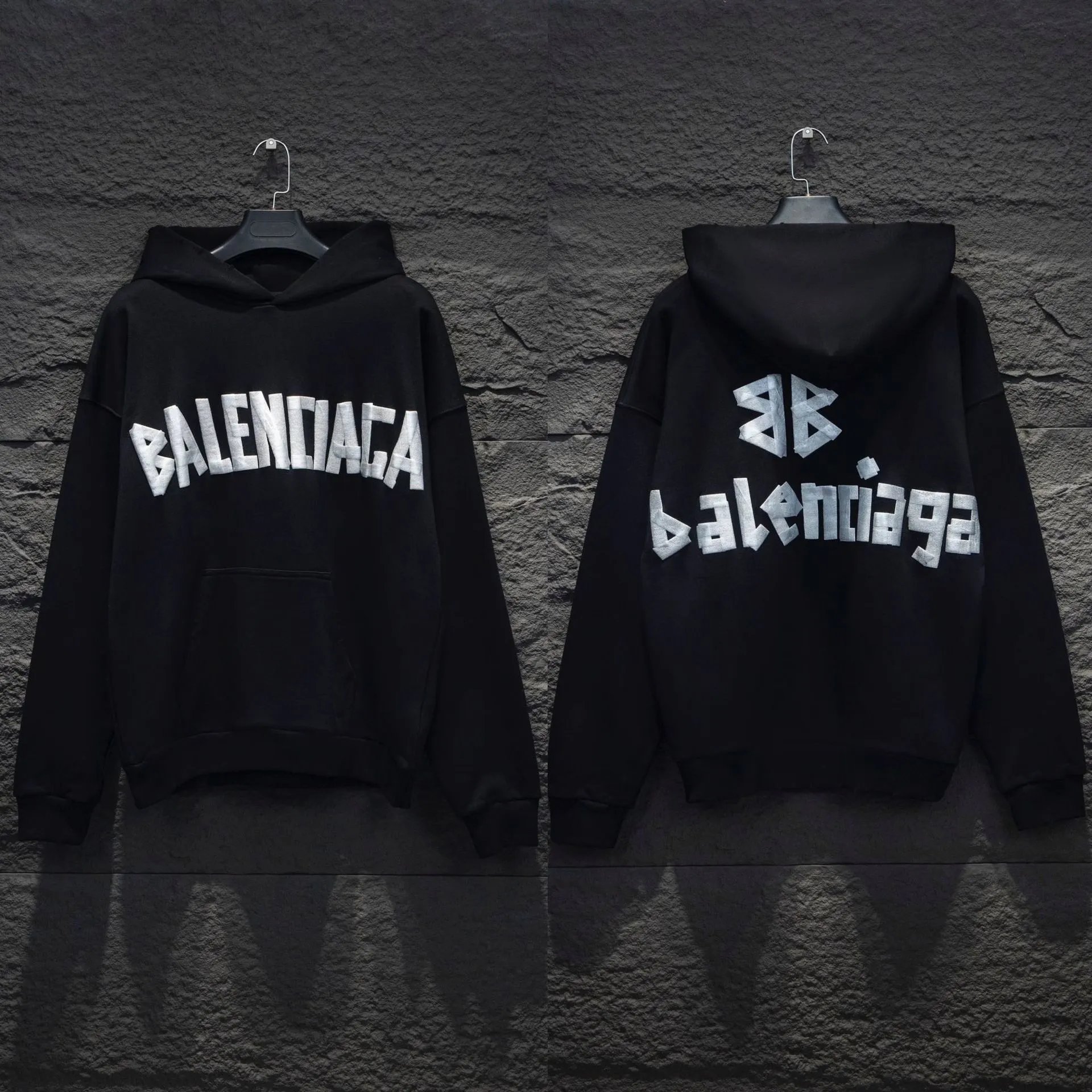 Unbranded Hoodies & Sweatshirts Oversized Letter-Graphic Pullover Hoodie — Black 5106