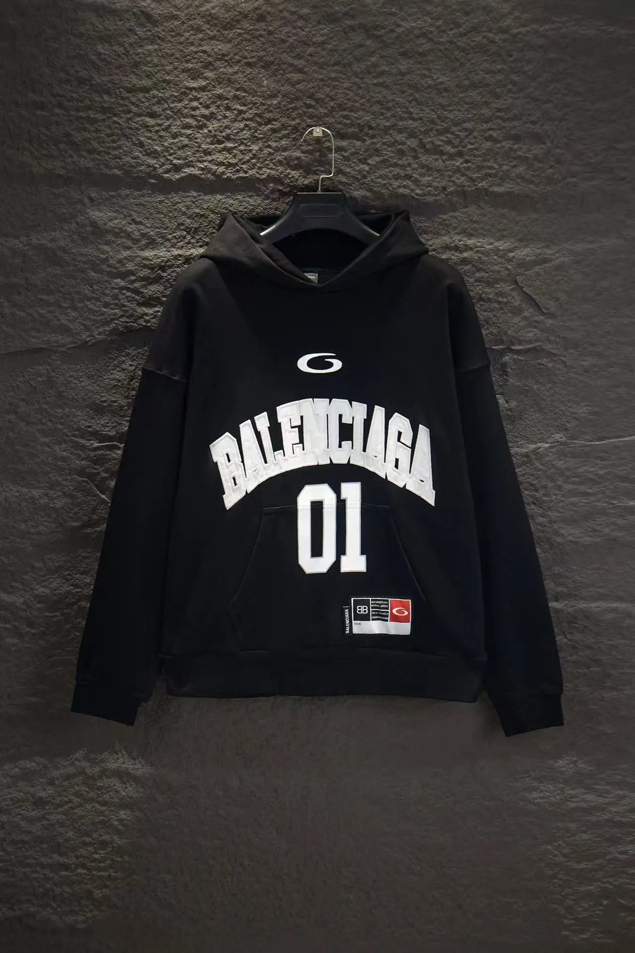 Unbranded Hoodies & Sweatshirts Oversized Letter-Graphic Pullover Hoodie — Black 5224