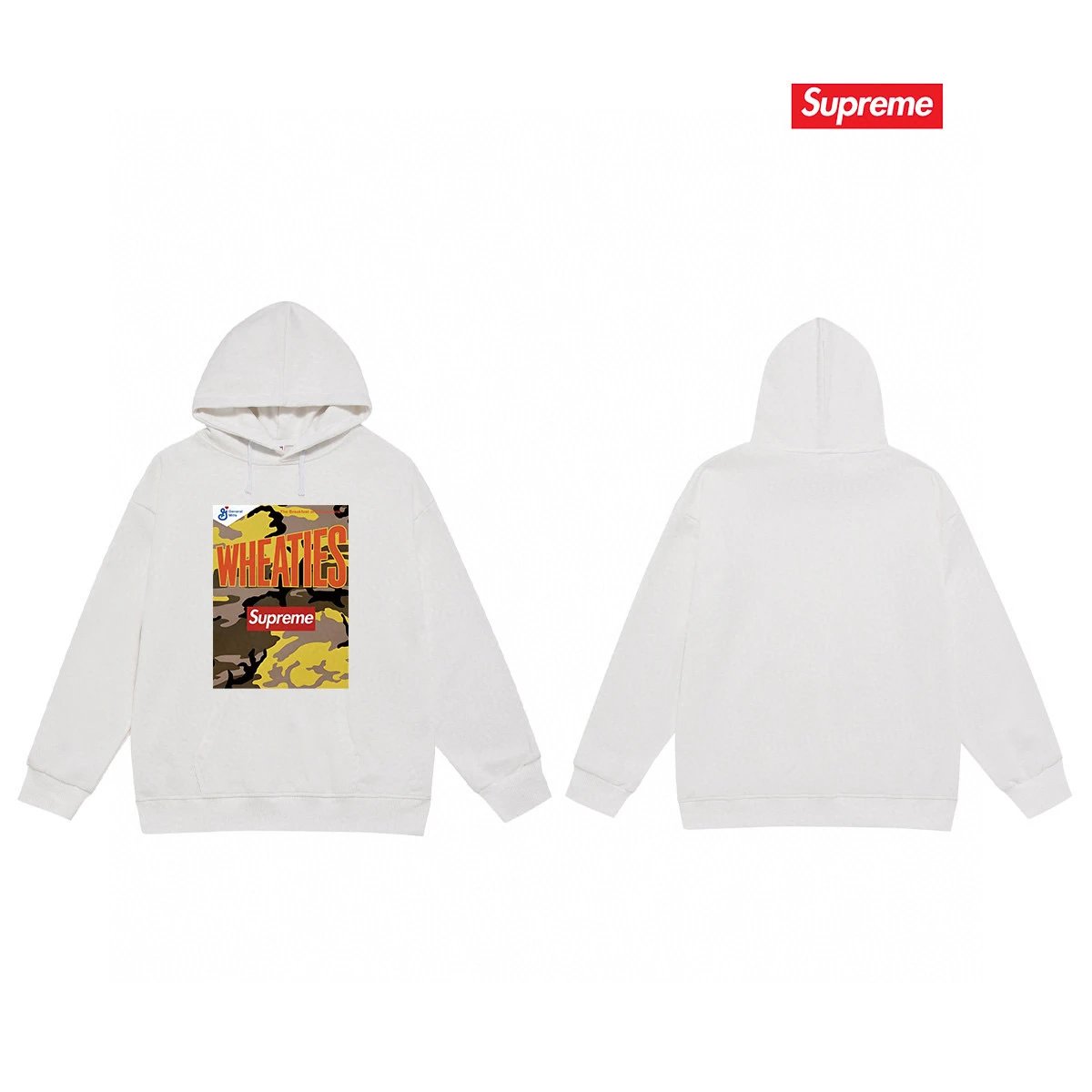 Supreme Hoodies & Sweatshirts Fleece-Lined Graphic Pullover Hoodie — 62-1 Fleece-lined style