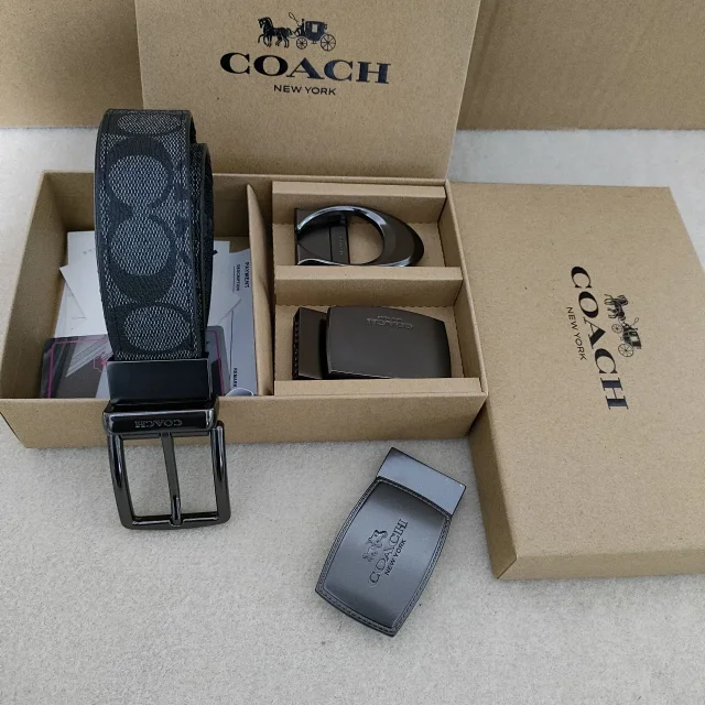Coach Belts Reversible Signature C Pattern Belt with Interchangeable Buckles product detail image 8