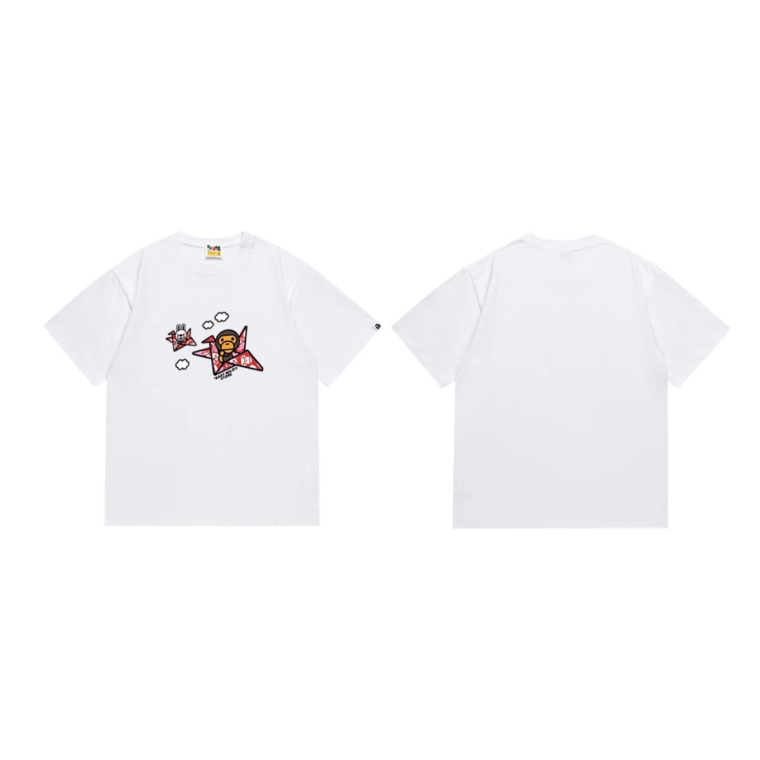 A BATHING APE T-Shirts Short-Sleeve Camouflage Head Graphic — 205 Black powder