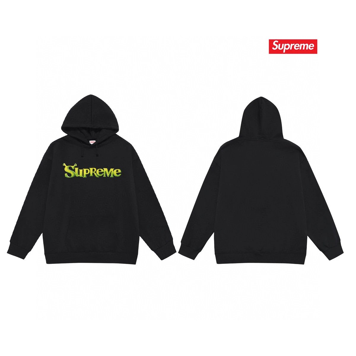Supreme Hoodies & Sweatshirts Fleece-lined pullover hoodie with distorted logo — 81-2 Fleece-lined style