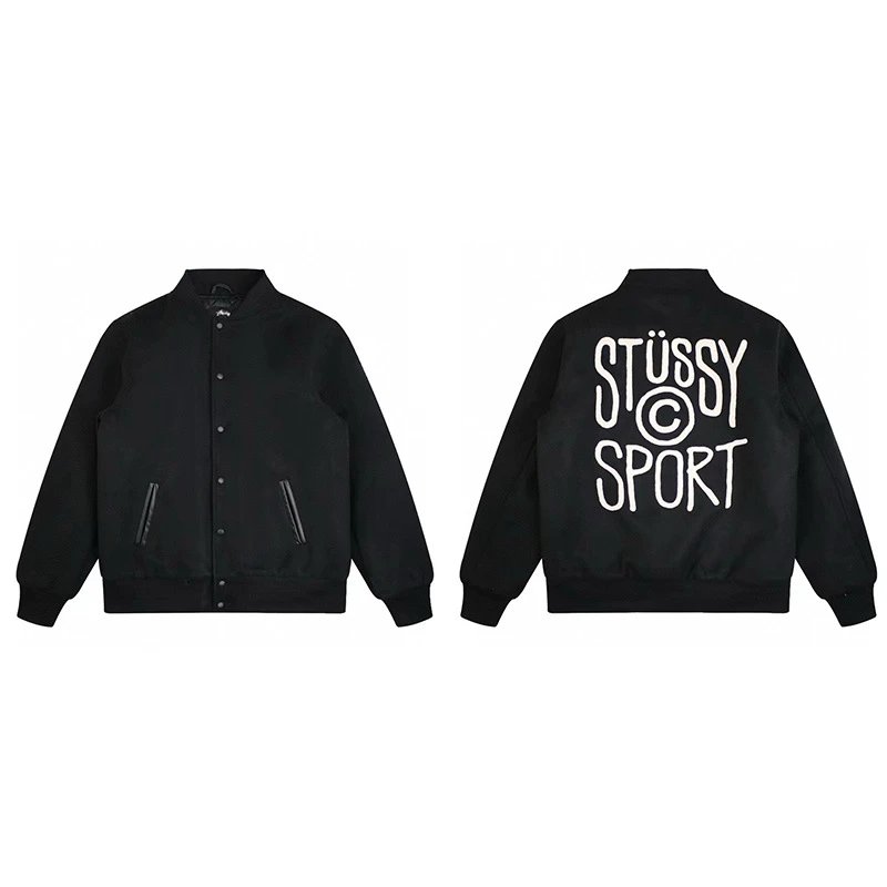 Stüssy Jackets Patchwork varsity bomber jacket — 807 black