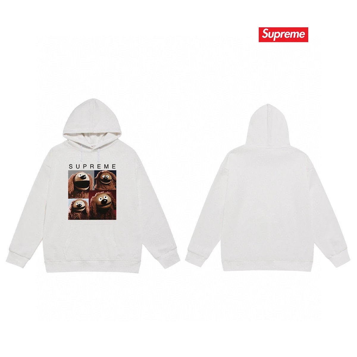 Supreme Hoodies & Sweatshirts Fleece-Lined Graphic Pullover Hoodie — 66-1 Fleece-lined style