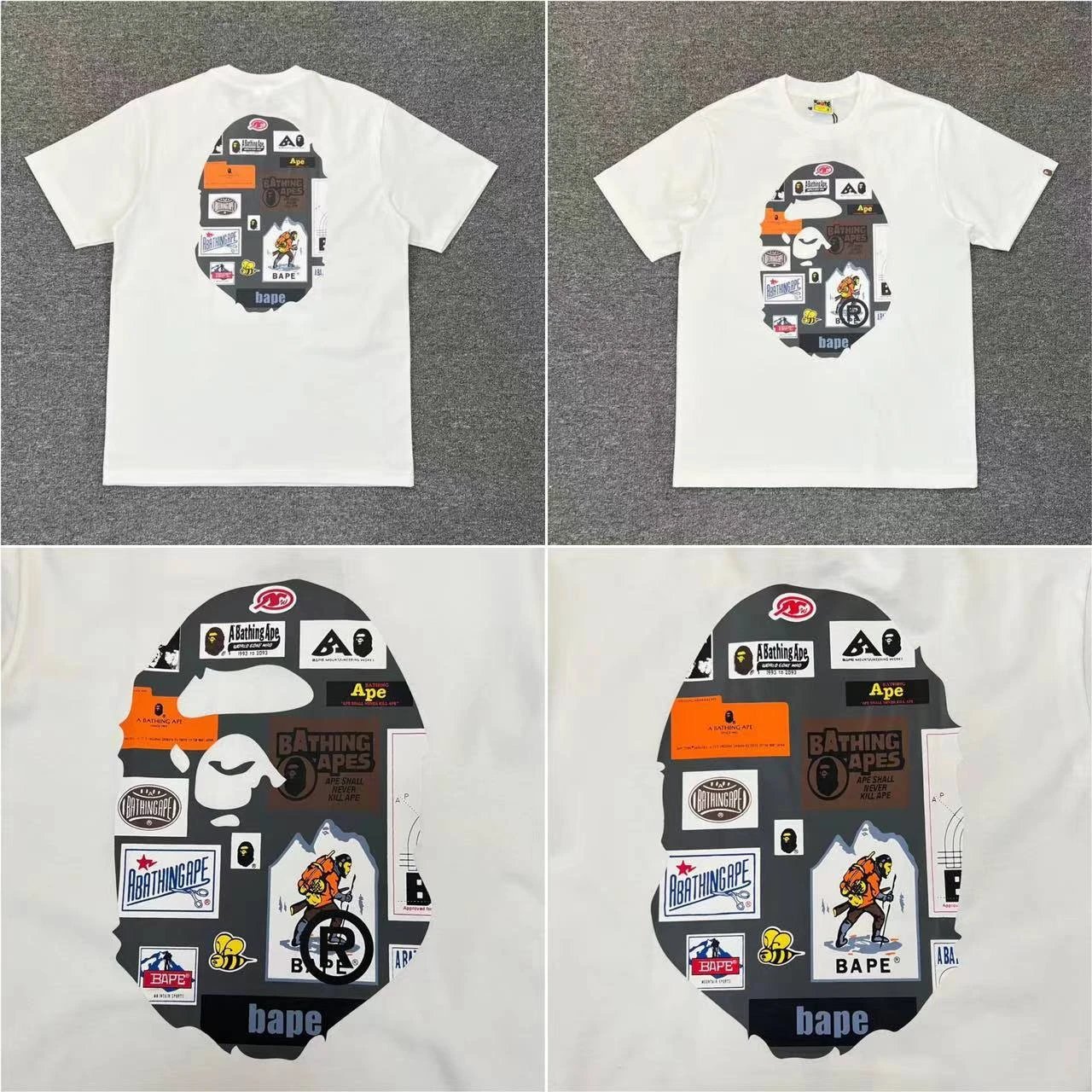 BAPE T-Shirts Short-Sleeve Graphic T-Shirt — XX256 white