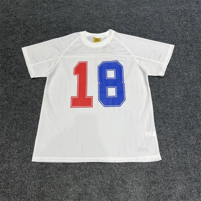 Corteiz T-Shirts 18 Mesh Jersey — White short-sleeved shirt
