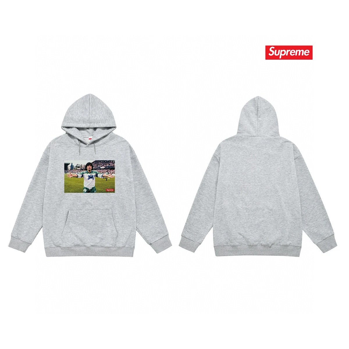 Supreme Hoodies & Sweatshirts Fleece-Lined Graphic Pullover Hoodie — 68-3 Fleece-lined style