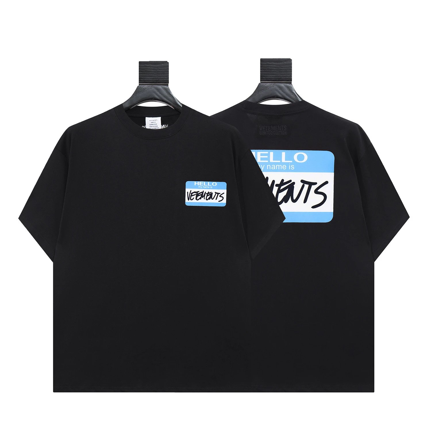 Vetements T-Shirts Graphic Logo Print — 8005 black