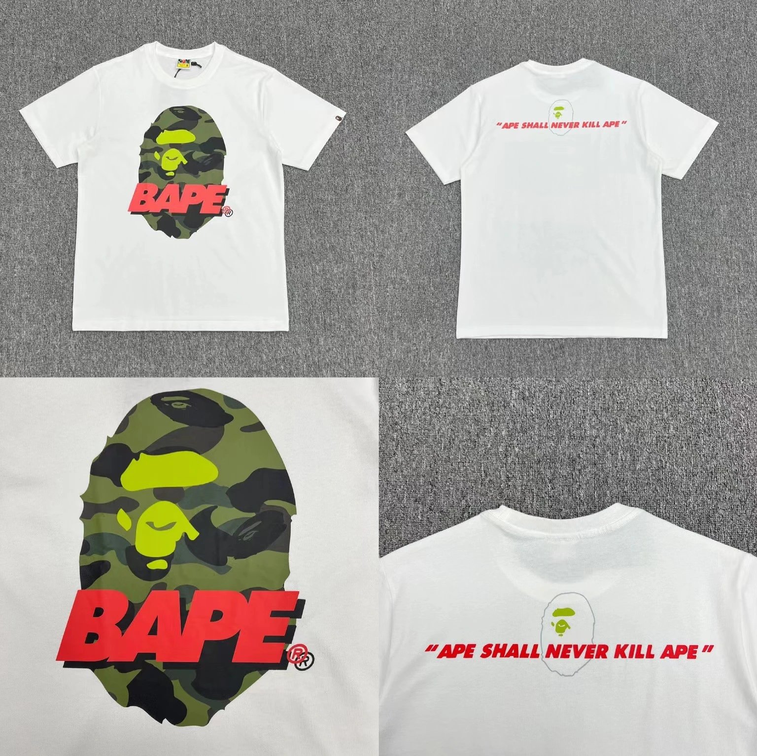 A Bathing Ape T-Shirts Short-Sleeve Head Graphic T-Shirt — XX336 white