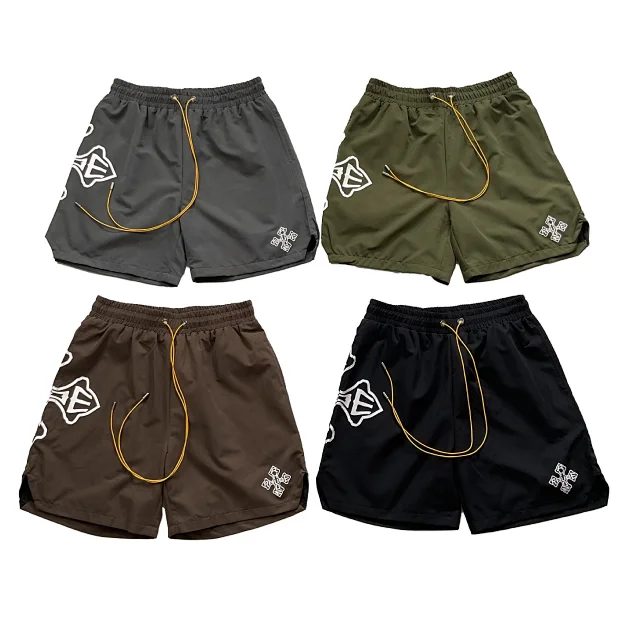 Rhude Shorts Nylon with New Era Graphic Print and Contrast Drawstring product detail image 2