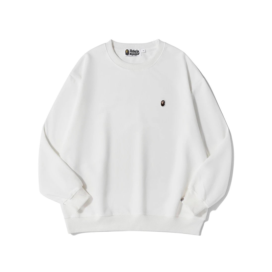 A Bathing Ape Hoodies & Sweatshirts Head Embroidered Crewneck Sweatshirt — 1.0 Quicklime