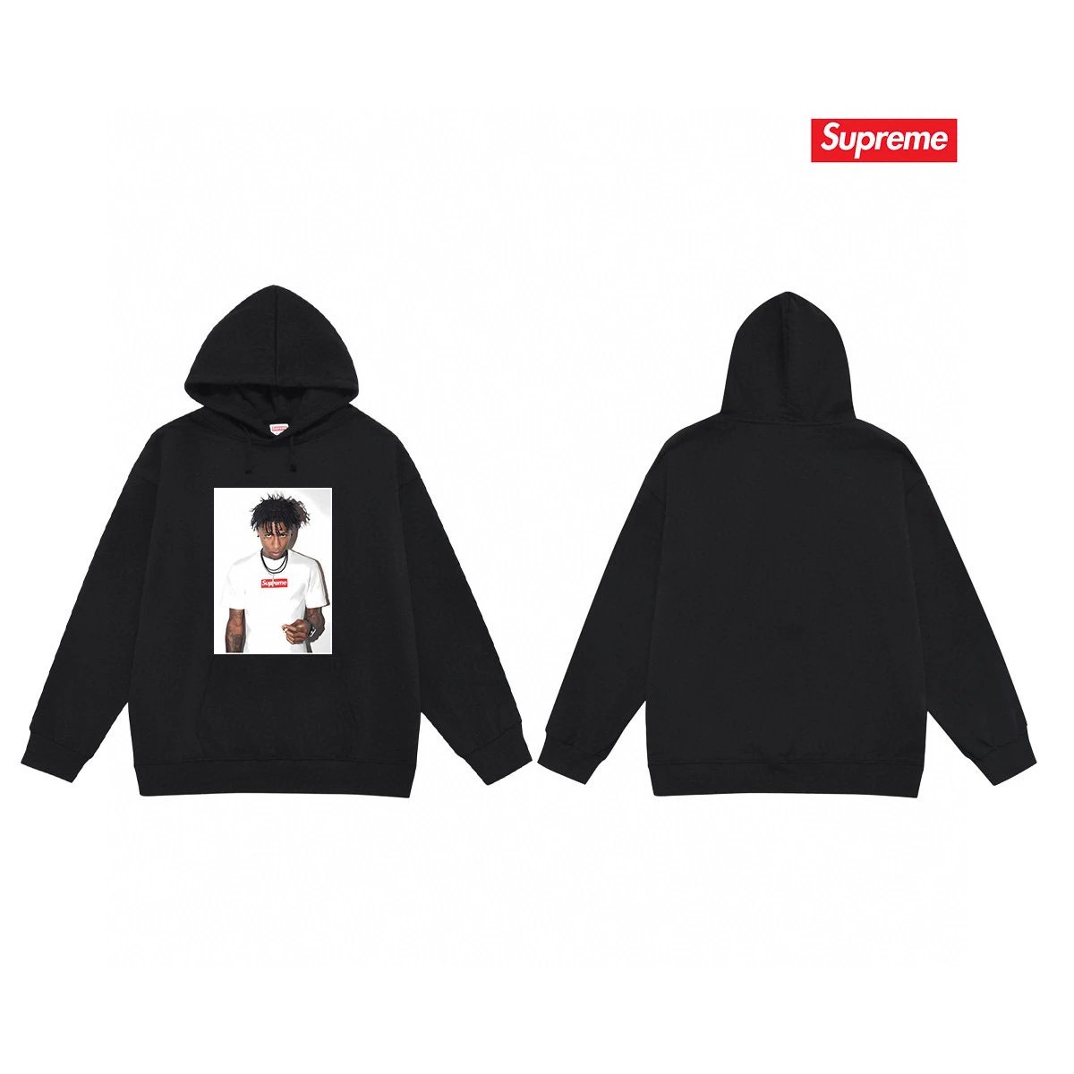 Supreme Hoodies & Sweatshirts Fleece-Lined Graphic Pullover Hoodie — 69-2 Fleece-lined style