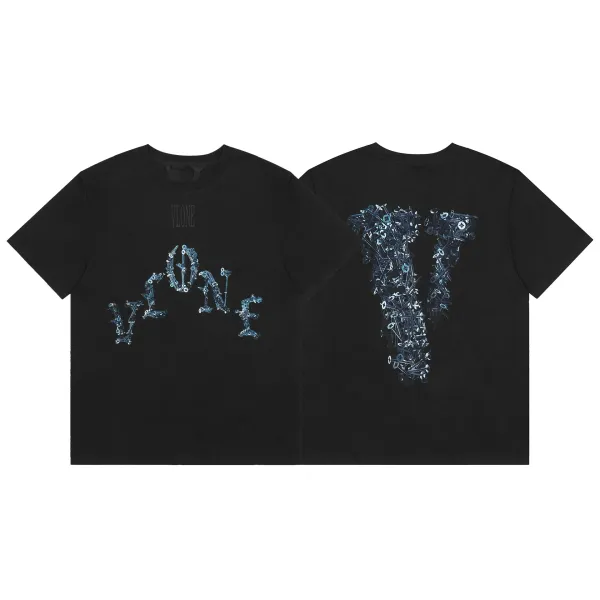 Versace VLogo Crystal-Embellished Black T-Shirt - 40