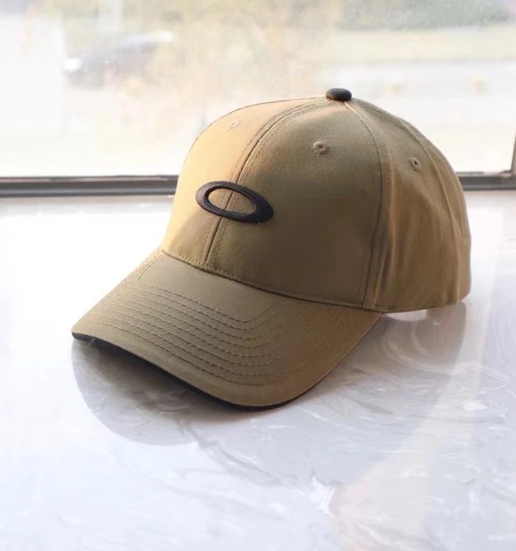 Oakley Hats Baseball Cap with Embroidered Ellipse Logo — Round logo khaki