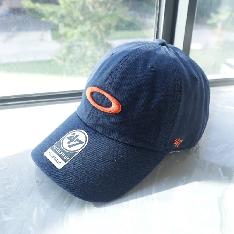 Oakley Hats Baseball Cap with Embroidered Ellipse Logo — Washed navy blue