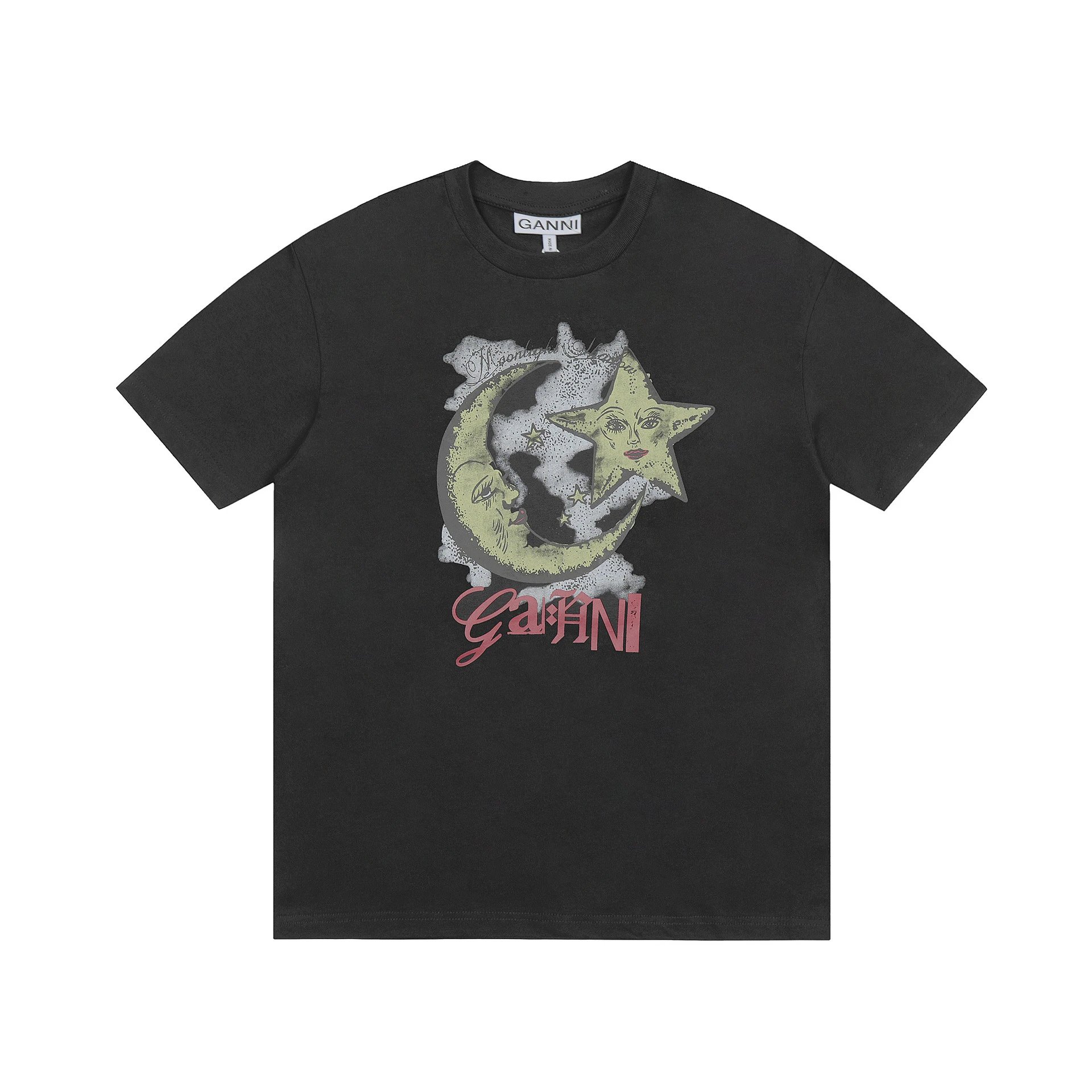 GANNI T-Shirts Graphic Print Short-Sleeve T-Shirt — GA73