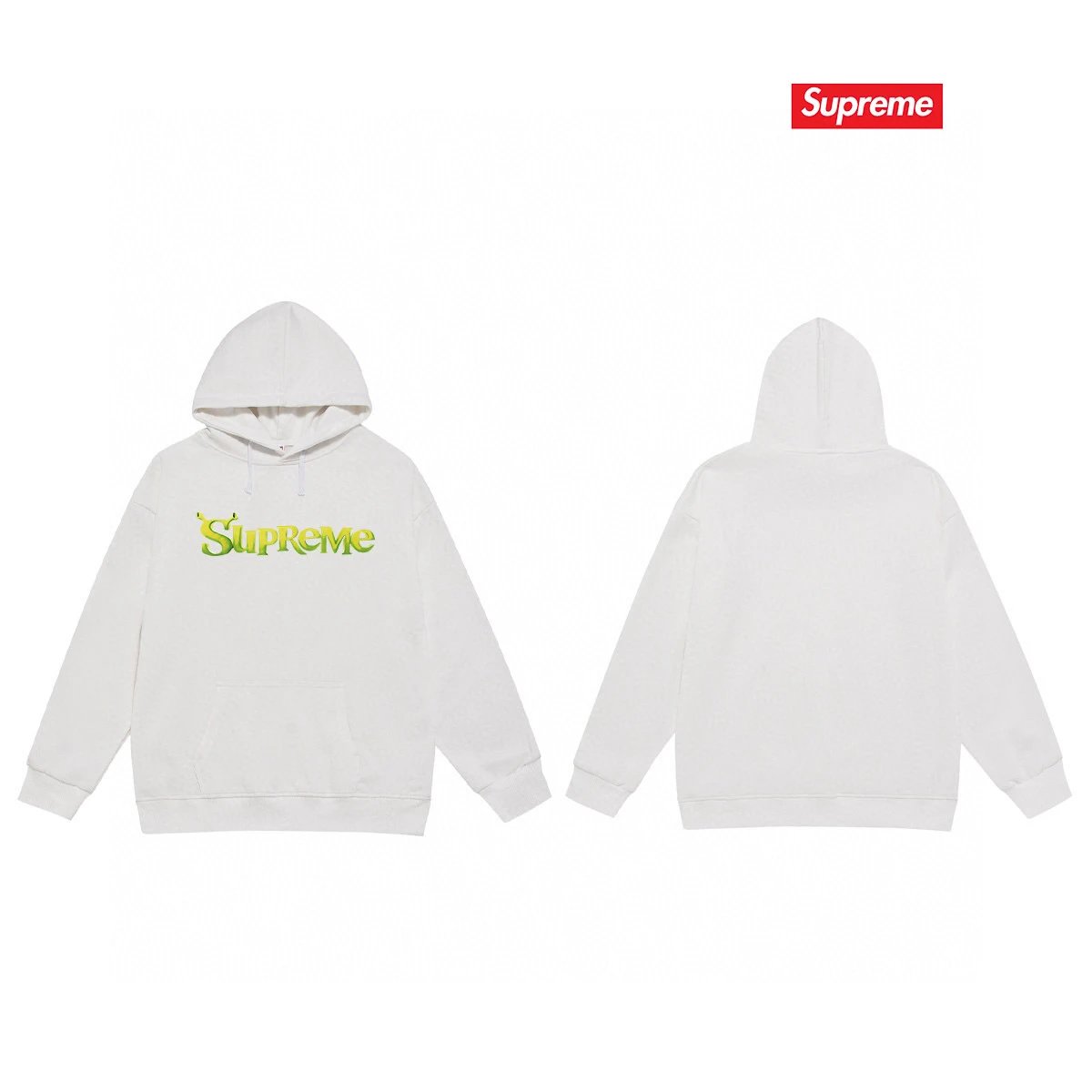 Supreme Hoodies & Sweatshirts Fleece-lined pullover hoodie with distorted logo — 81-1 Fleece-lined style