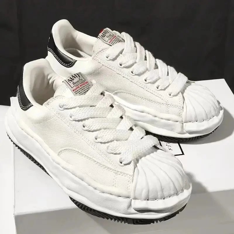 AMMY Sneakers Frayed canvas shell-toe platform — 21