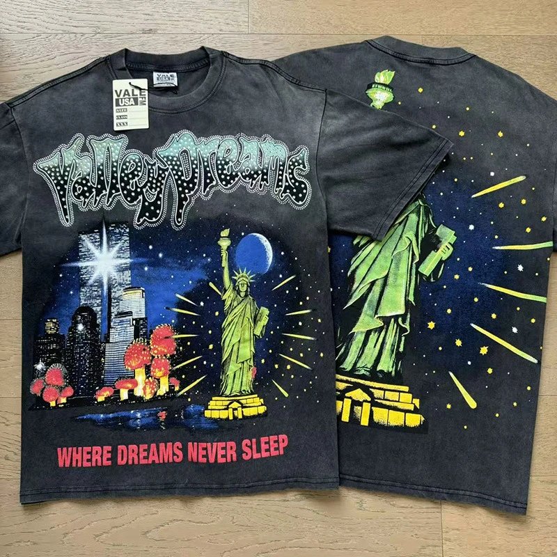 Vale Lives T-Shirts Washed graphic short-sleeve T-shirt — 8161 Washed black