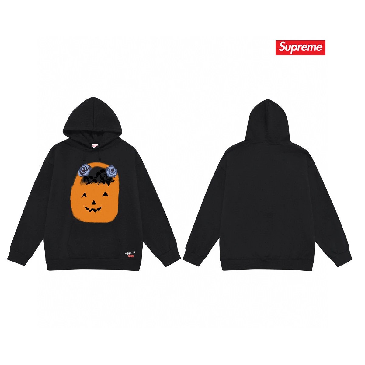 Supreme Hoodies & Sweatshirts Fleece-Lined Hooded Sweatshirt with Fruit Graphic — 44-1 Fleece-lined style