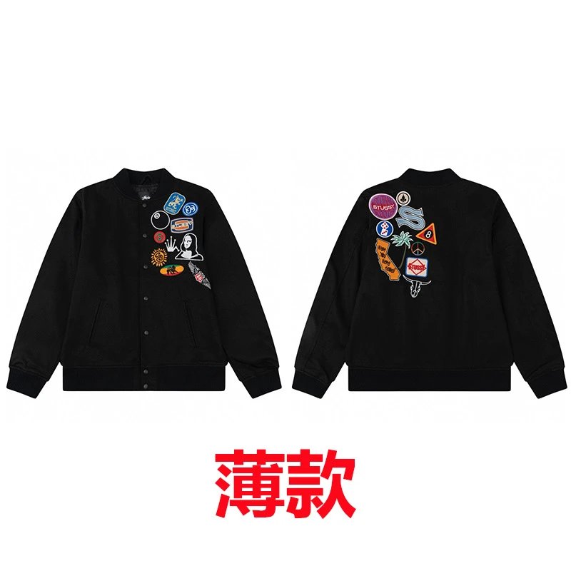 Stüssy Jackets Patchwork varsity bomber jacket — thin 801