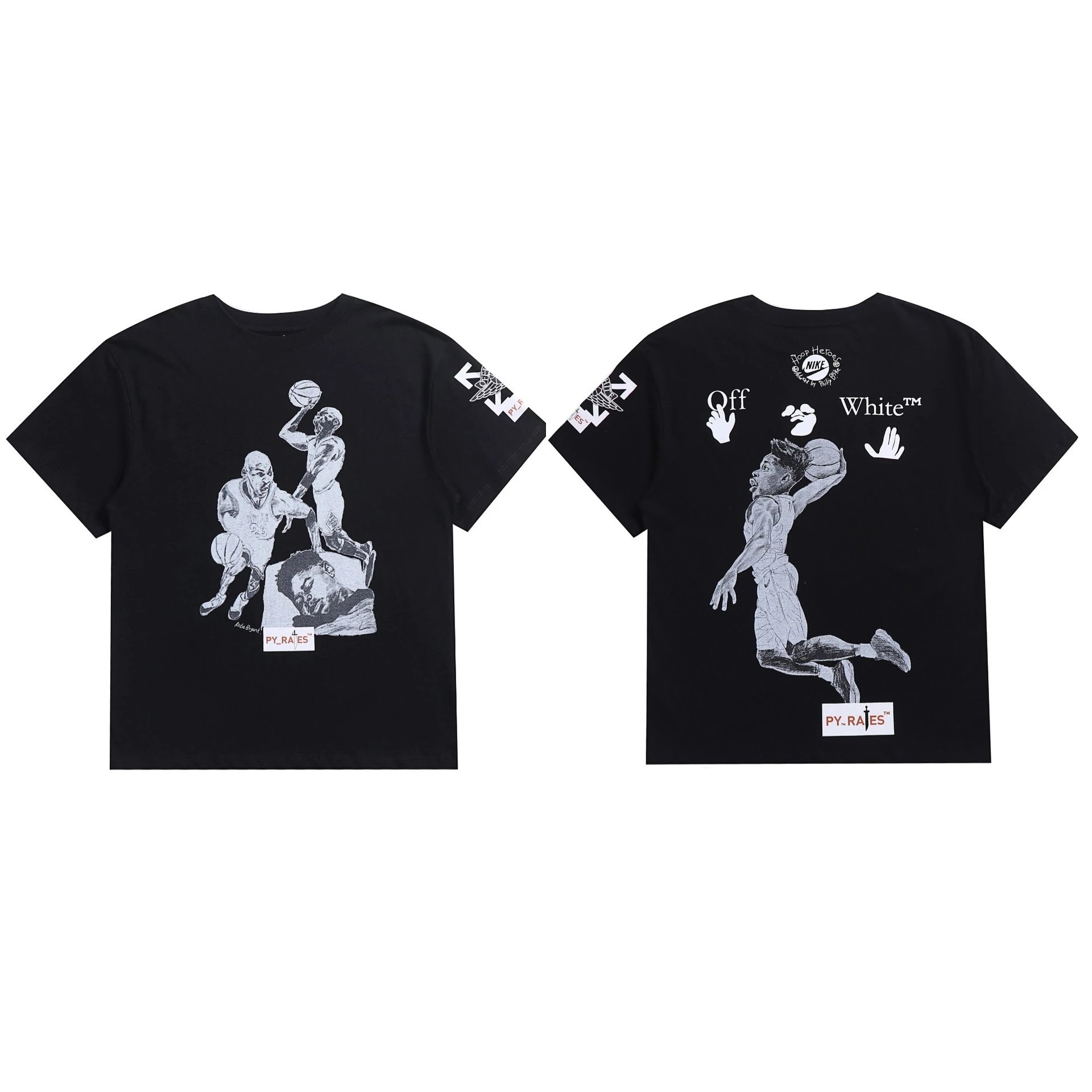 Off-White T-Shirts Graphic Print — 2100 black