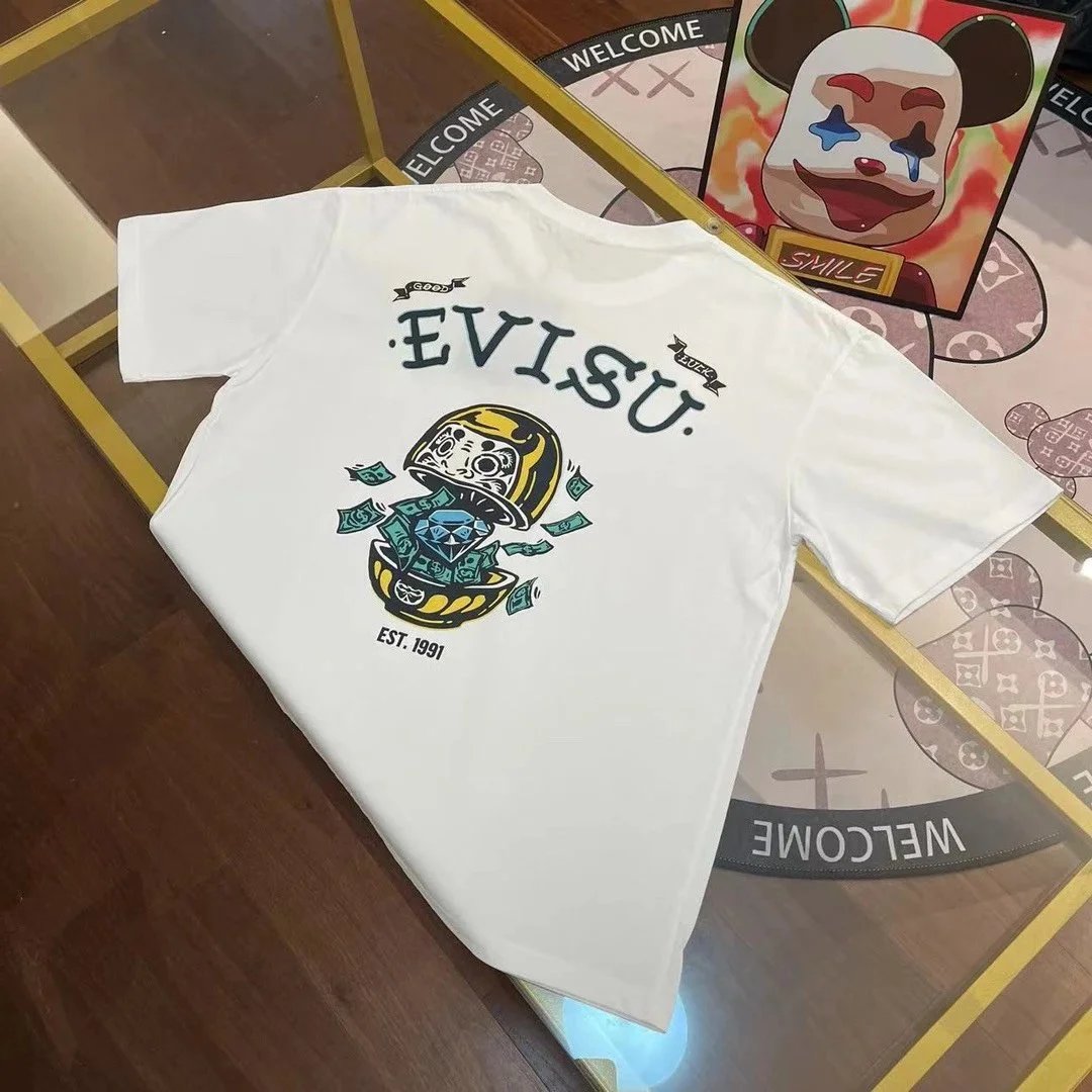 Evisu T-Shirts Short-Sleeve Seagull Logo Print T-Shirt — 30