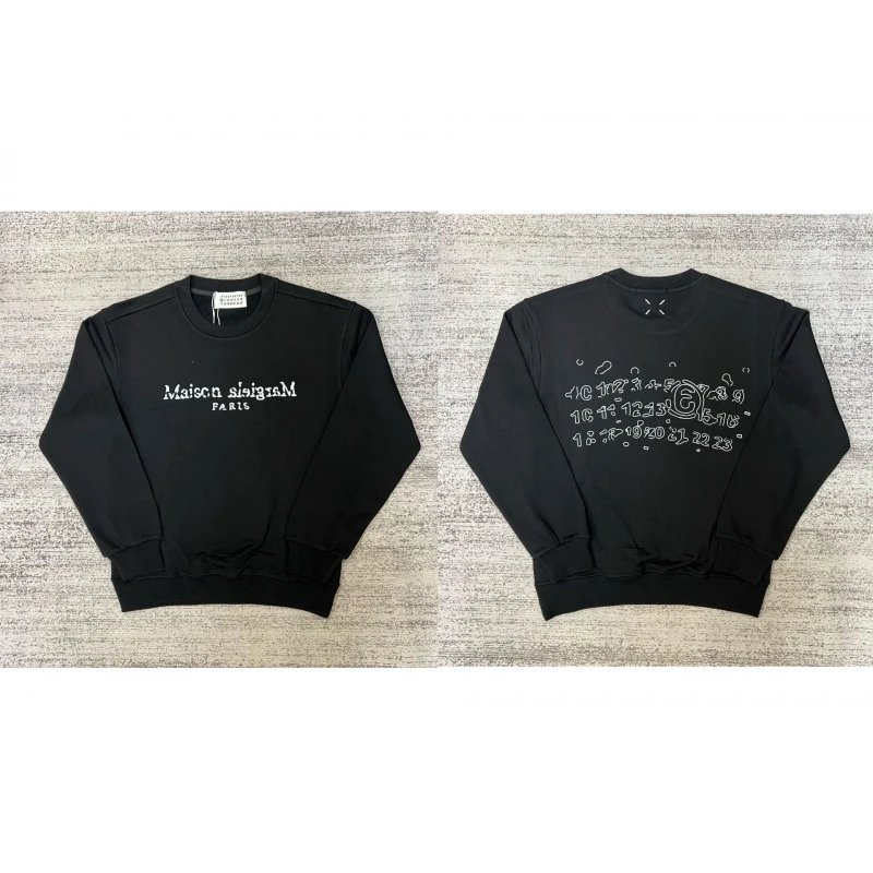 Maison Margiela Hoodies & Sweatshirts Crewneck sweatshirt with number-logo graphics — 5 black