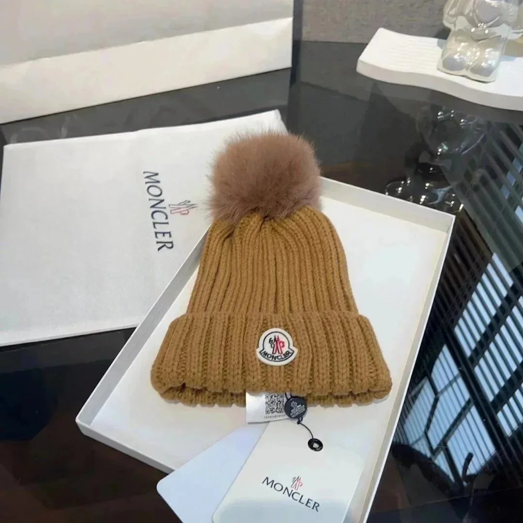 Moncler Hats Rib-Knit Cuffed Beanie — 211