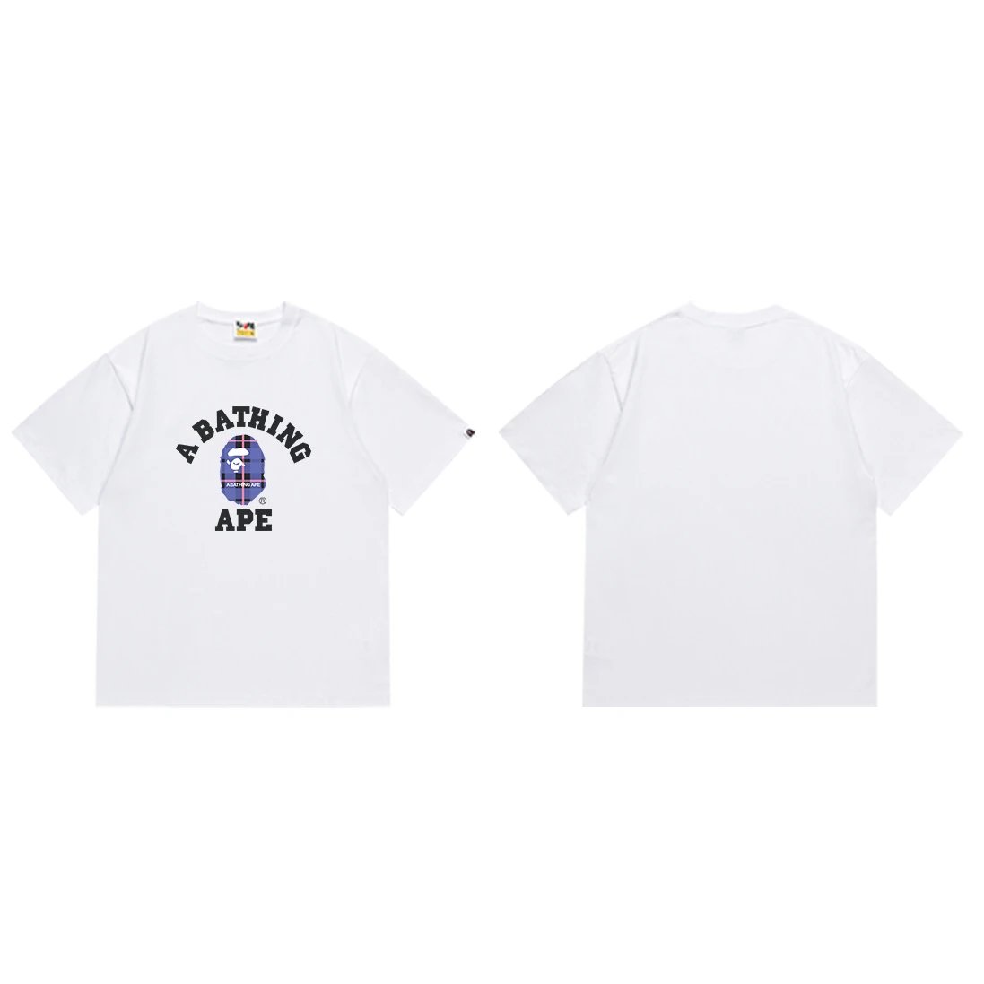 A BATHING APE T-Shirts Short-Sleeve Camouflage Head Graphic — 205 Pink powder