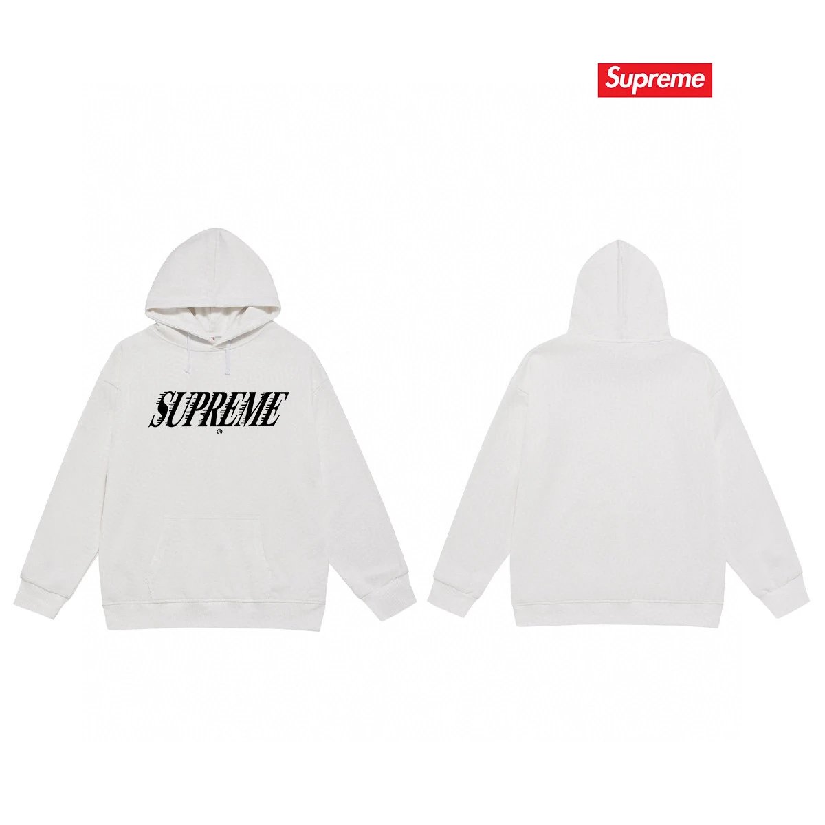 Supreme Hoodies & Sweatshirts Fleece-Lined Graphic Pullover Hoodie — 73-1 Fleece-lined style