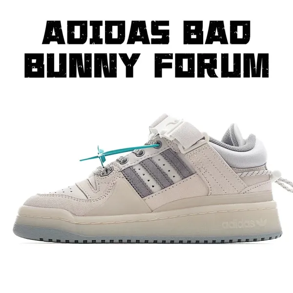 Adidas Forum Bad Bunny Beige Gray Sneakers - 1